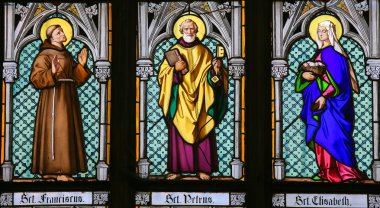 Stained Glass - Saints Francis, Peter and Elisabeth