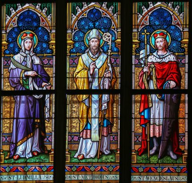 Stained Glass - Saints Ludmilla, Methodius and Wenceslas