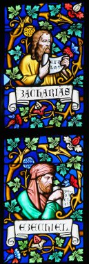 Stained Glass - Prophets Zechariah and Ezekiel clipart