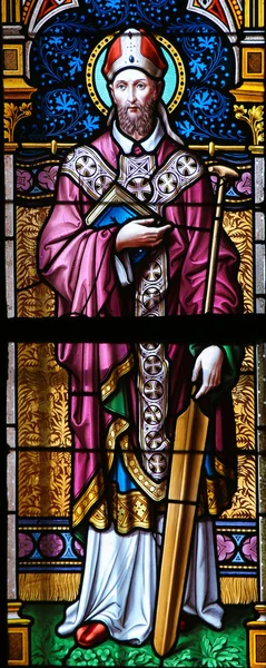 Gebrandschilderd glas - St. Adalbert van Praag — Stockfoto