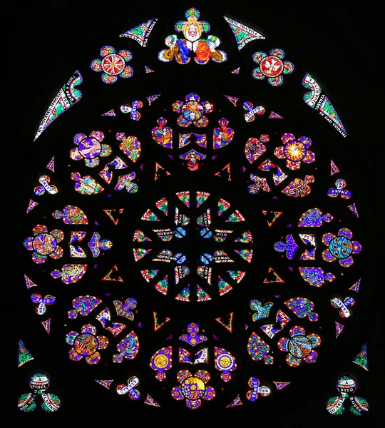 Stained Glass in Prague Cathedral — Stock Photo, Image