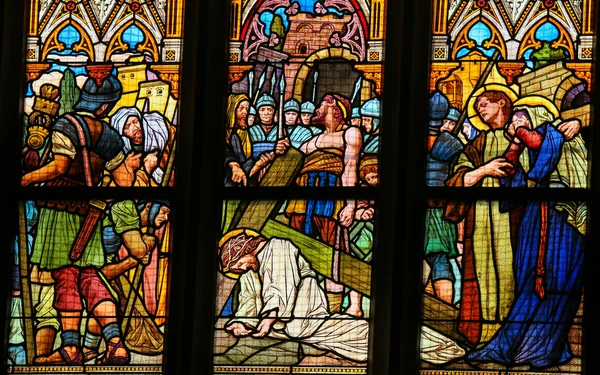 Glasmalerei - Jesus auf der Via Dolorosa — Stockfoto
