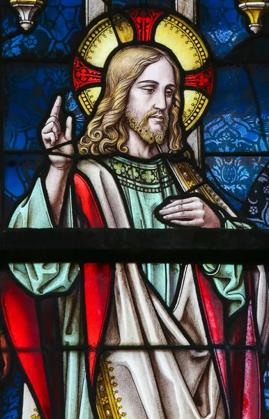 Stained Glass - Sermon on the Mount — Stock Photo, Image