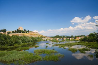 Ciudad Rodrigo - Castle of Henry II of Castile and Agueda River clipart