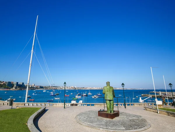 포르투갈 카스카이스의 돔 카를로스 1세 동상 — 스톡 사진