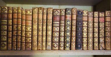 Old books in Mafra Palace Library clipart