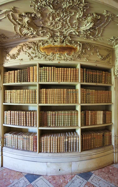 Vecchi libri nella Biblioteca del Palazzo Mafra — Foto Stock