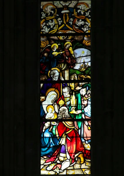 Stained Glass in Batalha Monastery - Three Kings — Stock Photo, Image