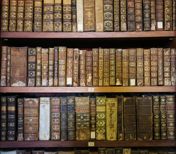 Livros antigos na biblioteca de Coimbra — Fotografia de Stock