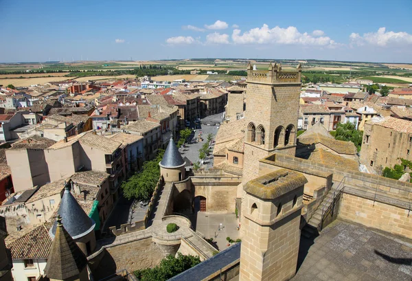 Vista sul centro di Olite, Navarra, Spagna — Foto Stock