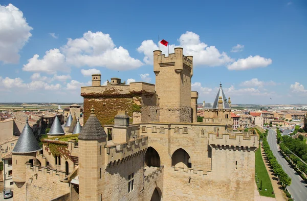 Vista sul centro di Olite, Navarra, Spagna — Foto Stock