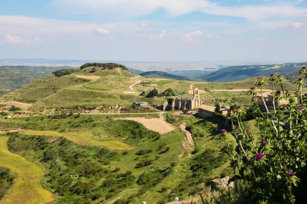 Panorama em Ujue, Navarra, Norte de Espanha — Fotografia de Stock