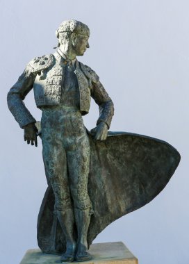 Matador Ordenez heykelinin Ronda, Endülüs, İspanya