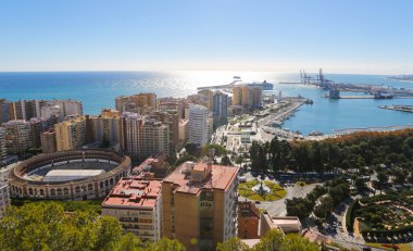 La Malagueta Arena ve Malaga bağlantı noktası, Endülüs, İspanya