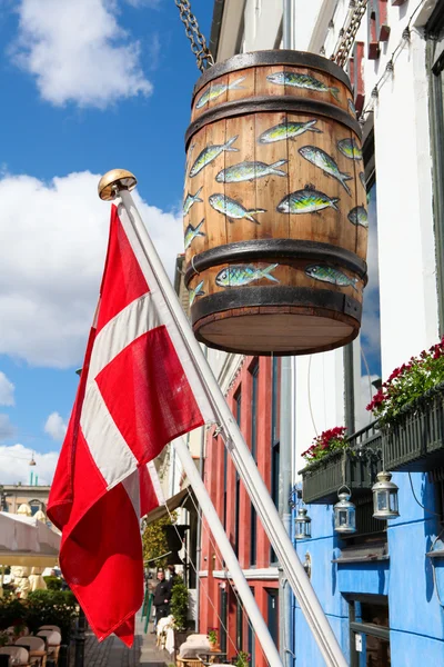 Nyhavn, 코펜하겐, 덴마크에서 물고기 식당 — 스톡 사진