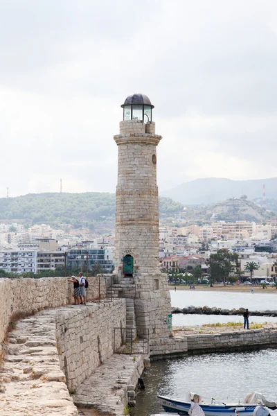 Deniz feneri, Rethymno, Crete, Yunanistan — Stok fotoğraf