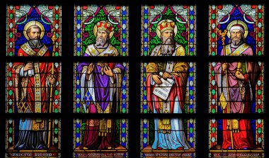 Latin Saints - Stained Glass Window in Den Bosch Cathedral, Nort clipart