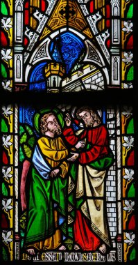 Saint Thomas İsa: şüphe durmak ama inanırım - lekeli Glas