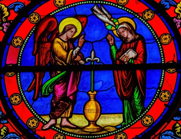 The Annunciation - stained glass — Stock Photo, Image