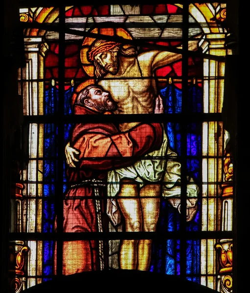 Saint Francis - Stained Glass — 스톡 사진