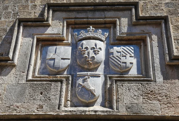 Lambang Ksatria Hospitaller di Rhodes, Yunani — Stok Foto