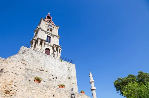 Torre do Relógio de Rodes, Grécia — Fotografia de Stock