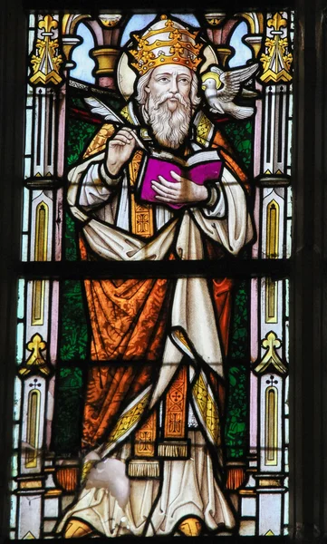 Stained Glass - Saint Gregory the Great — Stock Photo, Image