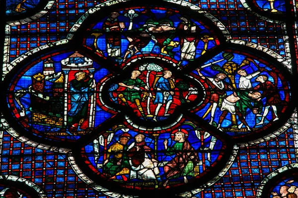 Vitrail à la cathédrale de Chartres Images De Stock Libres De Droits