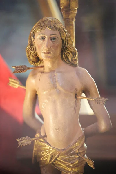Estatua de San Sebastián en la Catedral de Burgos — Foto de Stock