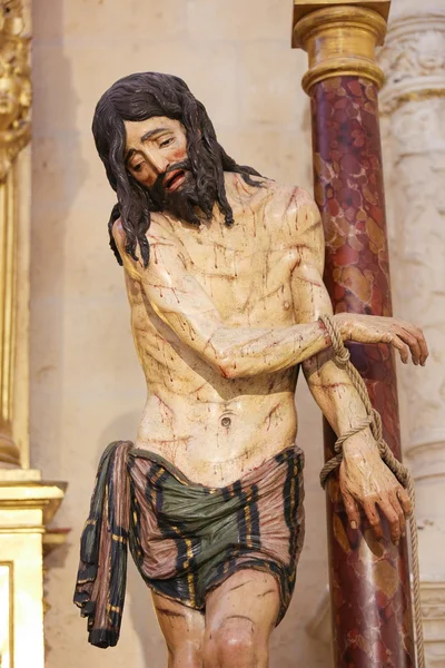 Statue of Jesus on Good Friday in Burgos Cathedral — Stock Photo, Image