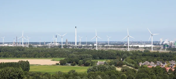 Větrné elektrárny poblíž Rotterdam — Stock fotografie