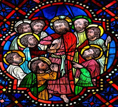İsa, Thomas ve havariler - vitray Leon Cathedral