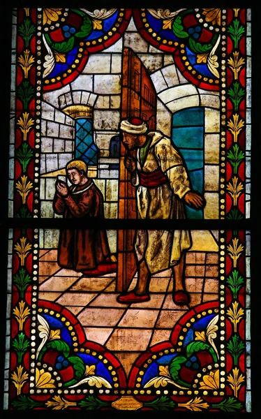 Leon, İspanya katedral vitray — Stok fotoğraf