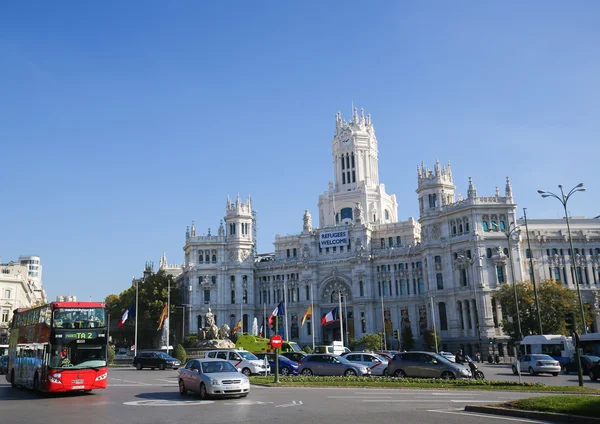 Cybele Palace (City Hall) на Plaza de Cibeles в Мадриде, Spa — стоковое фото