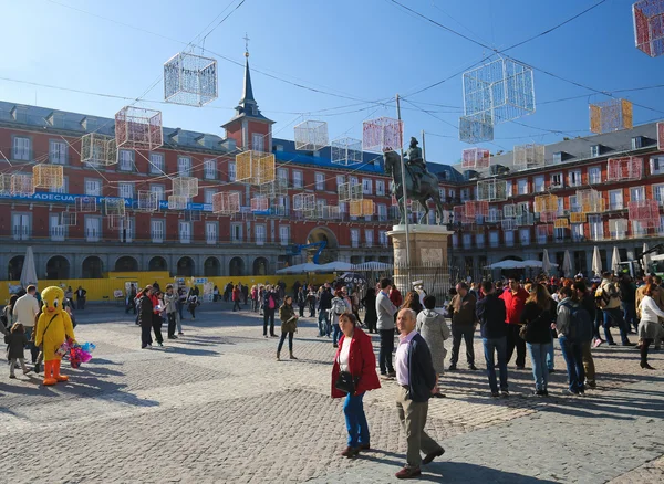 Plaza Mayor v Madridu, Španělsko — Stock fotografie