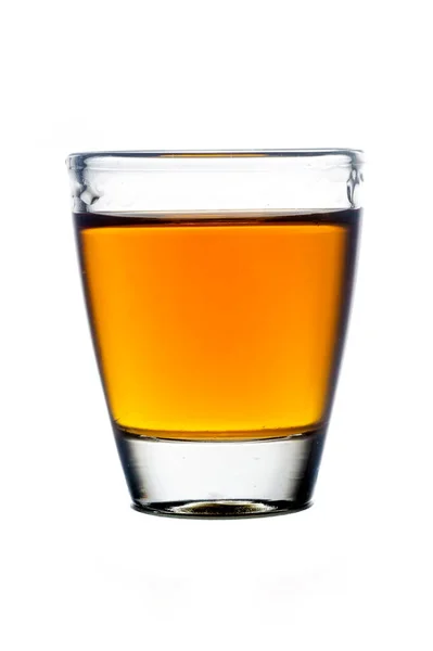 Verre Cocktail Avec Brandy Whisky Petit Coup Feu Isolé Sur — Photo