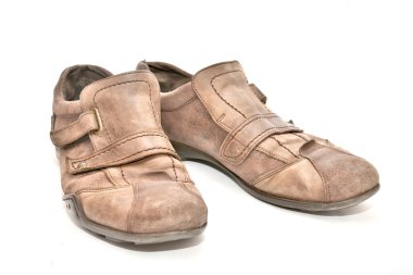 Beyaz arka plan üzerinde izole kahverengi deri Erkek Ayakkabı