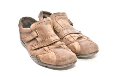 Beyaz arka plan üzerinde izole kahverengi deri Erkek Ayakkabı