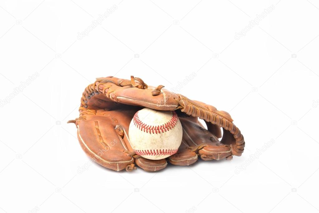 Baseball glove and ball