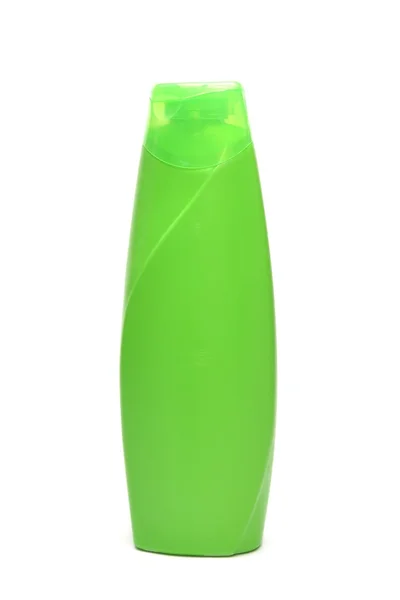 Container de șampon verde gol — Fotografie, imagine de stoc