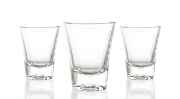 Cocktailglas collectie - kleine schot. geïsoleerd op witte achtergrond — Stockfoto