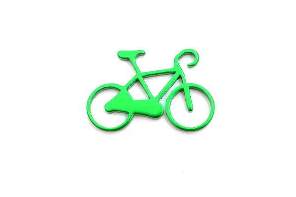 El juguete de bicicleta verde aislado en blanco — Foto de Stock