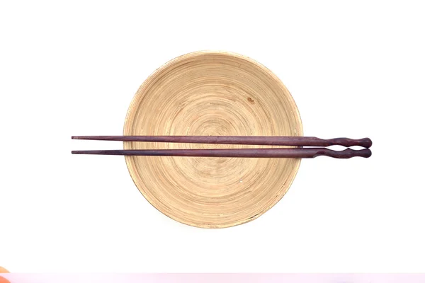 用木碗筷子 — 图库照片