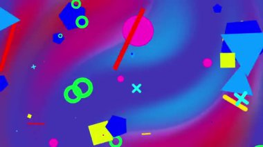 Soyut animasyon. Basit formlar. Döndürülebilir dizilim. Geometrik