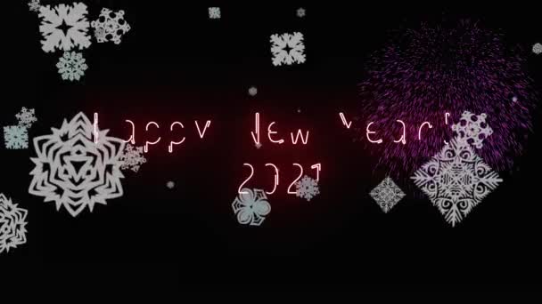 BUON ANNO NUOVO 2021 lettering of neon word appearance. — Video Stock