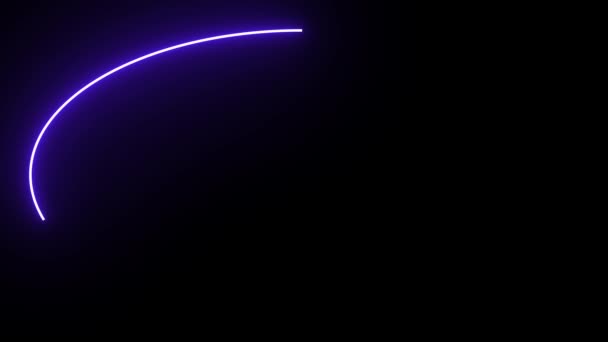 Animation Neon Light Oval Frame Abstraktes Spektrum von ultraviolettem Licht leuchtende Neon-Linie. Materialien. — Stockvideo