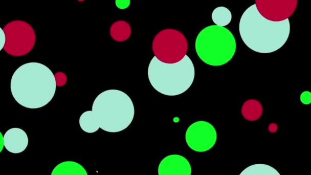 Abstract animation. Simple shapes. Looped sequence. The pattern moves circles along the wave. animated screensaver on a black background. multicolored. Modern design layout, presentation, letterhead. — Stock Video