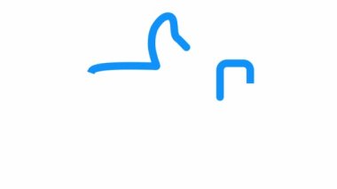 Beyaz arkaplanda izole edilmiş bir ikon gibi el çizgisi animasyonu. Grafik sanatları. Sosyal ağlar, iletişim, internet kavramı. tepki, duygu. Biçim, kartpostal, kesme, başlık, boşluk