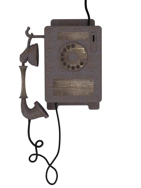 Oude stijl roestig telefoon — Stockfoto