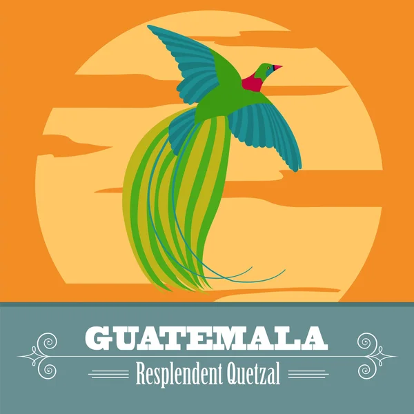 Guatemala puntos de referencia. Imagen de estilo retro — Vector de stock